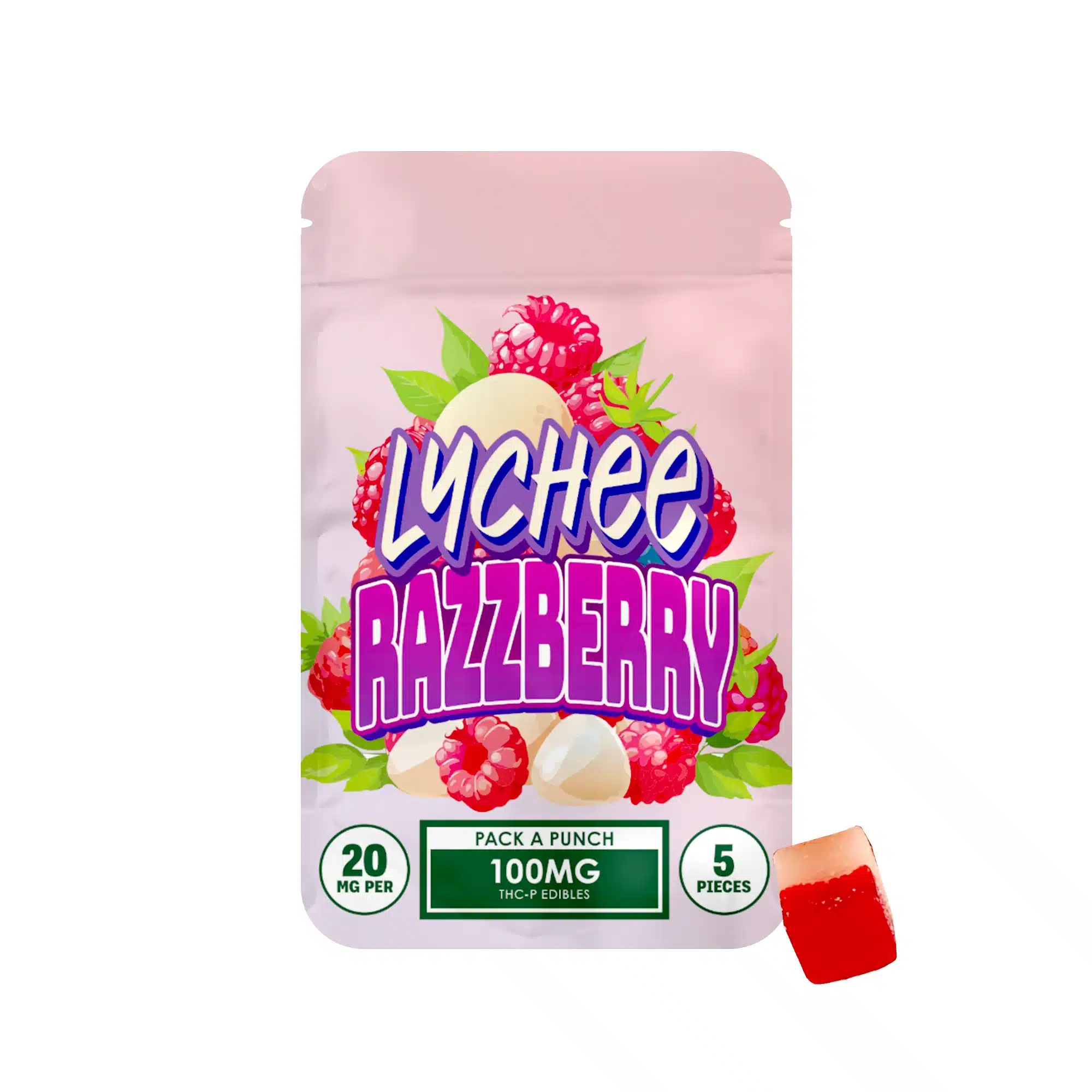 Home 13 Hidden Hills Lychee Razzberry Pack A Punch 100mg Edibles